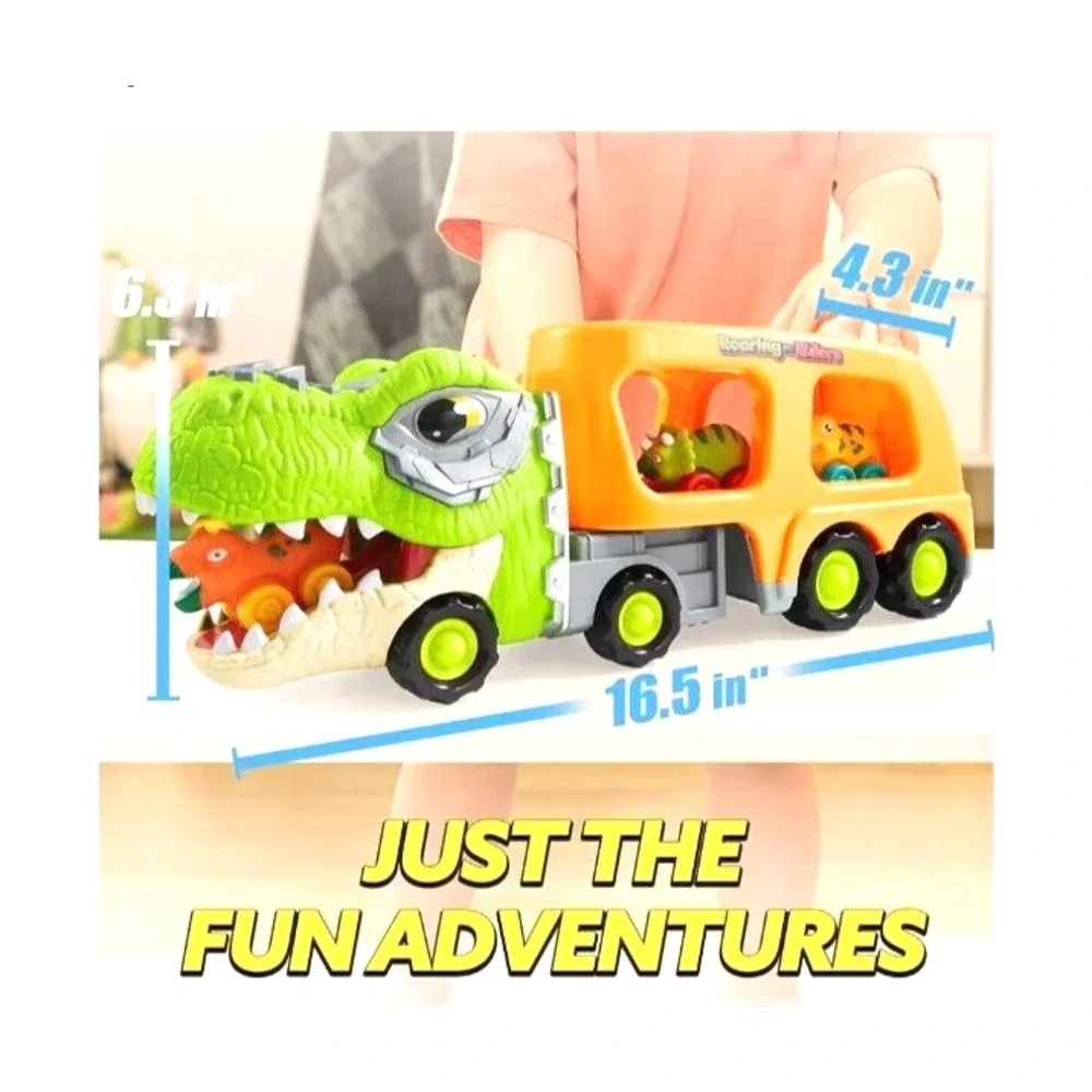 Toddler Car Toys for 1 2 3 4 Year Old Boy Birthday Gifts 5-in-1 Dinosaur Tran...